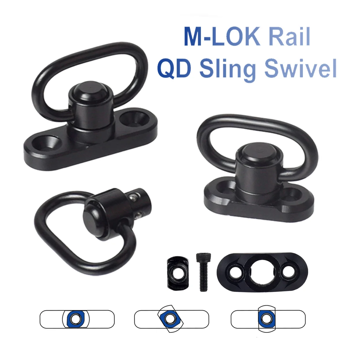 

Tactical Mlok M LOK Rail Quick Release QD Sling Swivel Mount Adapter Sling Swivel Stud Mount Adapter Hunting Gun Accessories