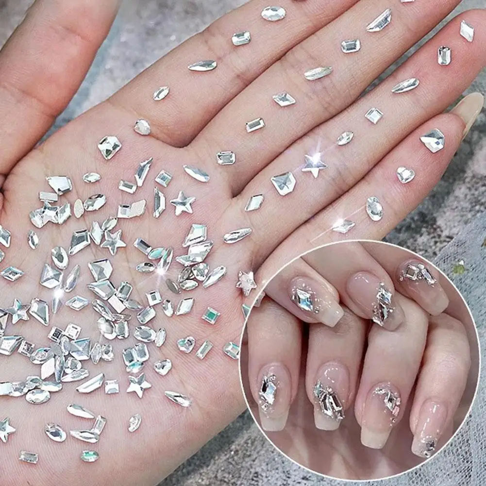 100szt Super Glitter Mini Zircon 3d Ail Art Dekoracje Manicure Akcesoria odzieżowe J3p6