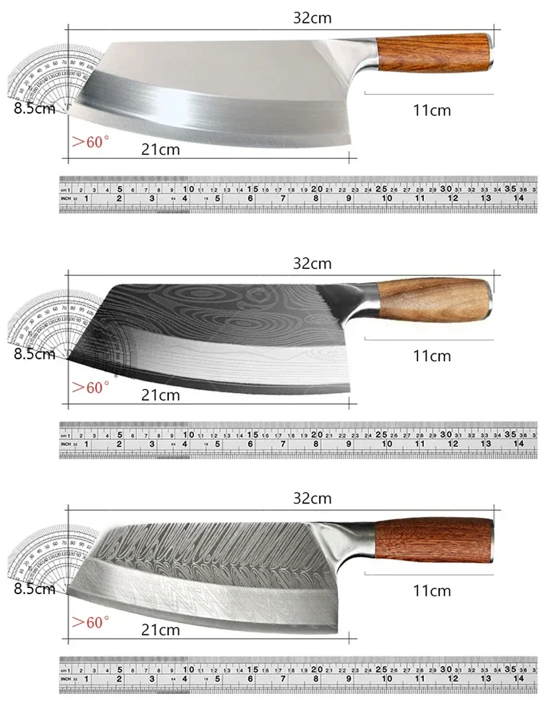 WXCOO متعددة الأغراض سكين الطاهي لوازم المطبخ الفولاذ المقاوم للصدأ سكين التقطيع المطبخ اللحوم الساطور سكاكين الجزار سكين قطعة العاج #6