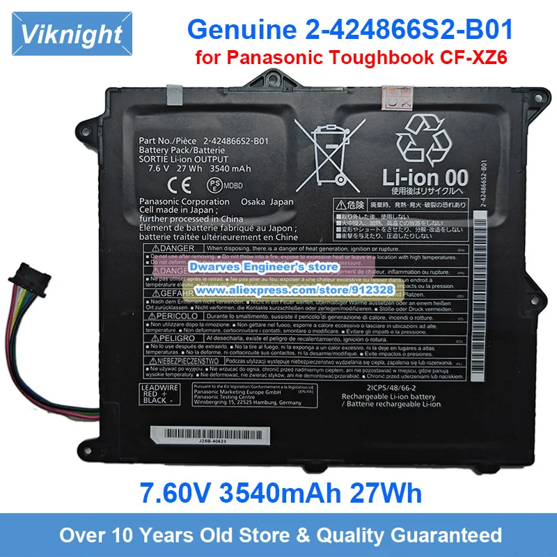 

Genuine 2-424866S2-B01 Battery 3540mAh 27Wh for Panasonic CF-XZ6 CF-XZ62 CF-XZ67 CF-XZ68 CF-XZ6C CF-XZ6D CF-XZ6E CF-XZ6K CF-XZ6R