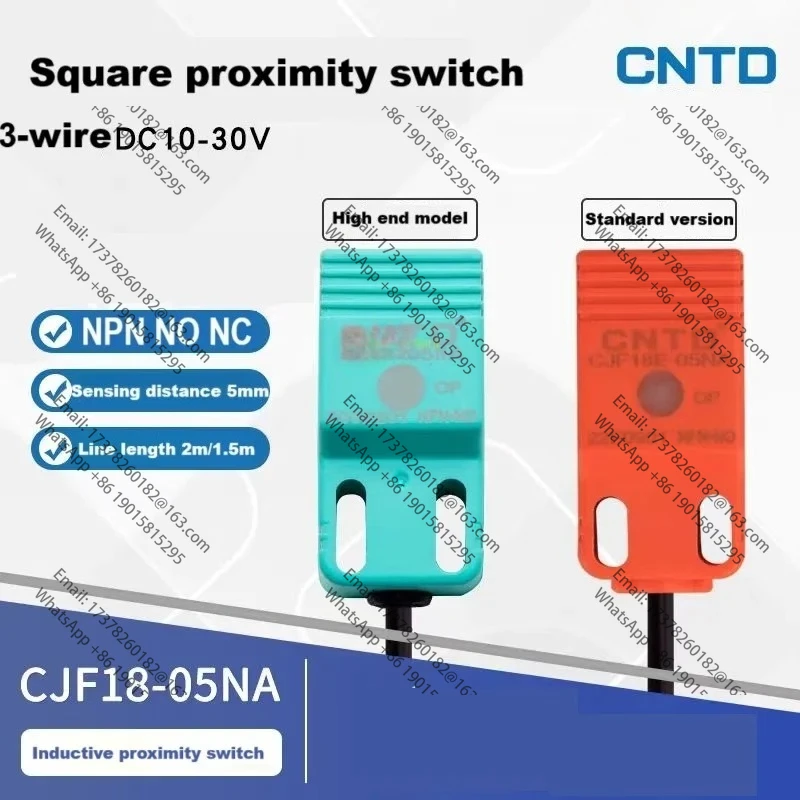 

CNTD Inductive Proximity Switch CJF18E-05NA Sensor Square 18 DC NPN Three Wire Normally Open