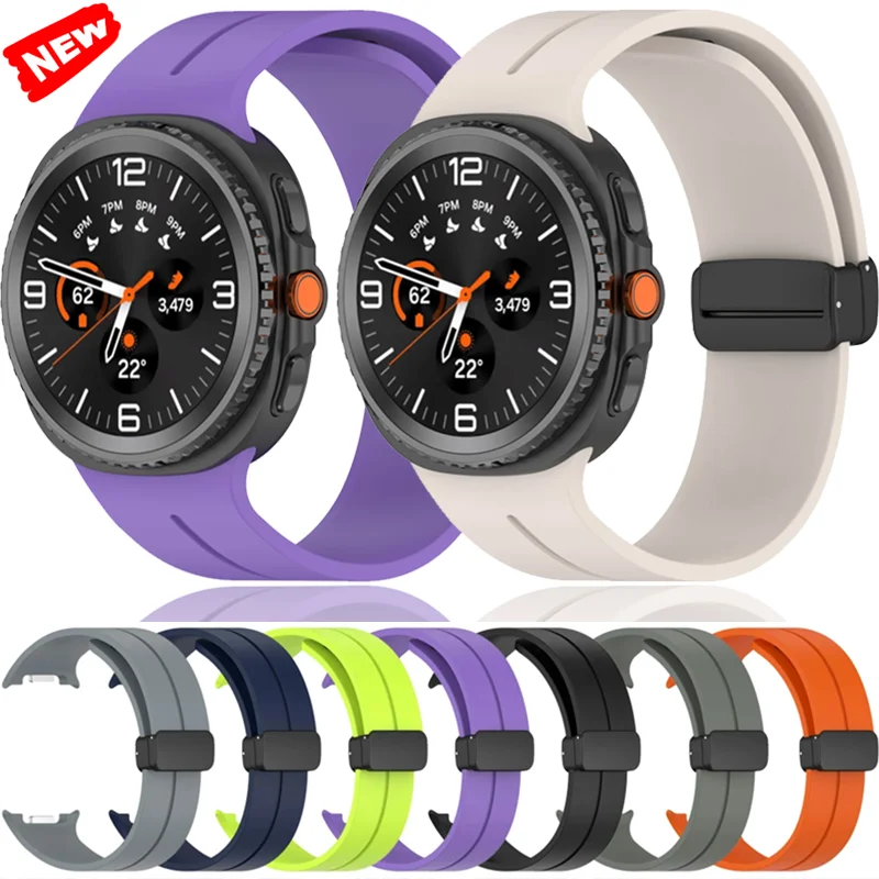 Original Silicone Strap For Samsung Galaxy Watch 8 Classic 46mm Magnetic Buckle Soft Wristband Samsung Galaxy Watch 8 40mm 44mm