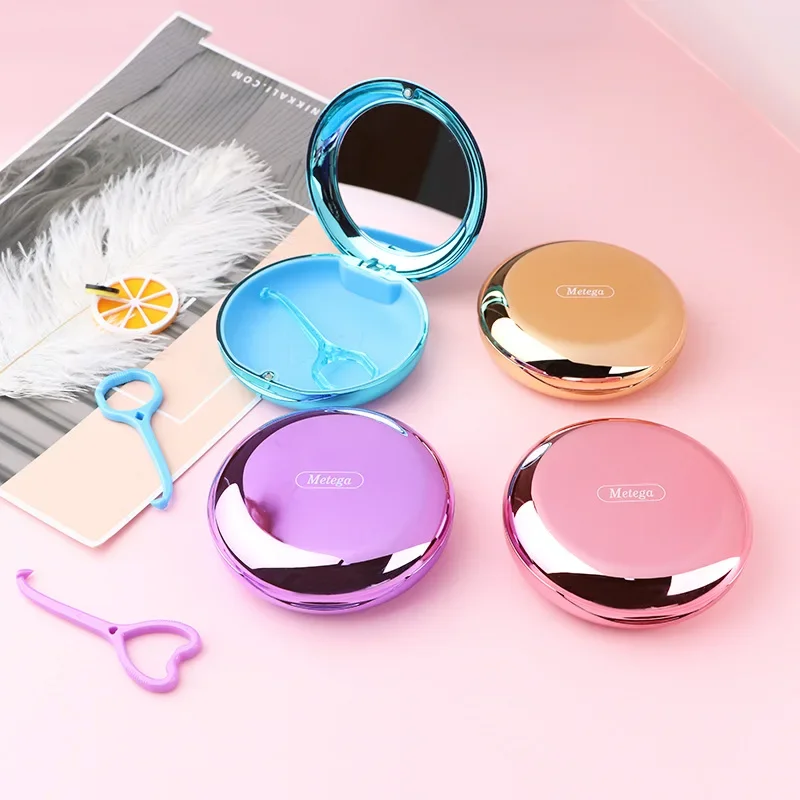 

Mirror Style Braces Box Teeth Holder Storage Box Small Accessories Dust-proof Portable Transparent Braces Storage Box