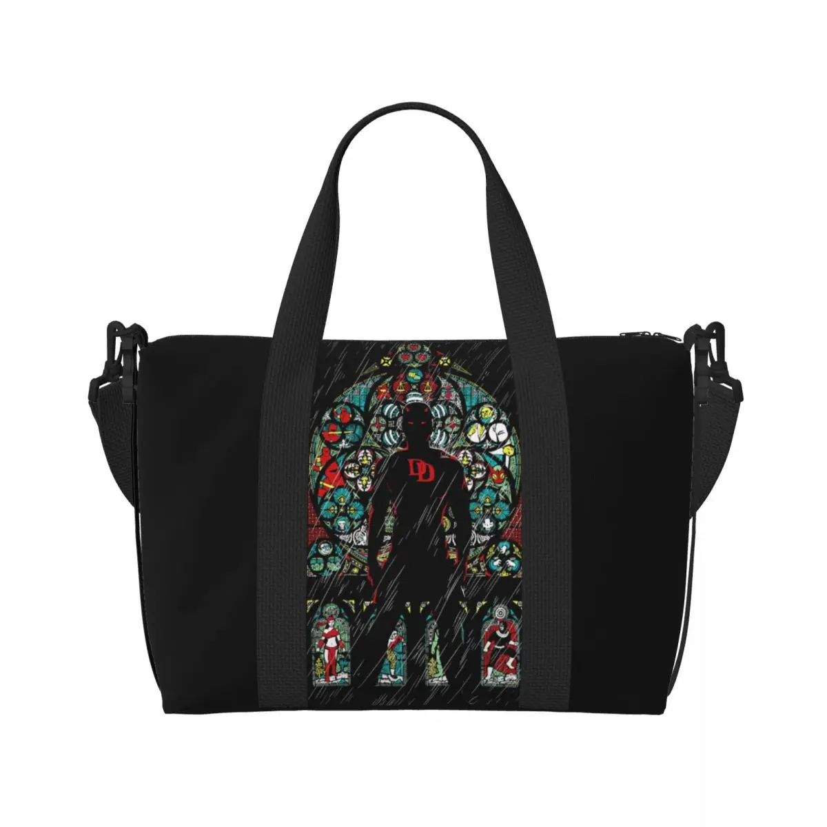 Custom Superhero Daredevil Beach Tote Bag Women Large Compartment Beach Gym Travel Bags