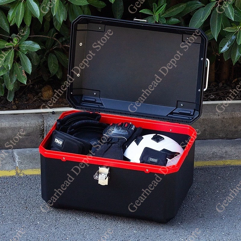 80L Large Capacity Motorcycle Tail Box Universal Waterproof Anti-Fall Electric Scooter Trunk Food Delivery Outdoor Riding Box