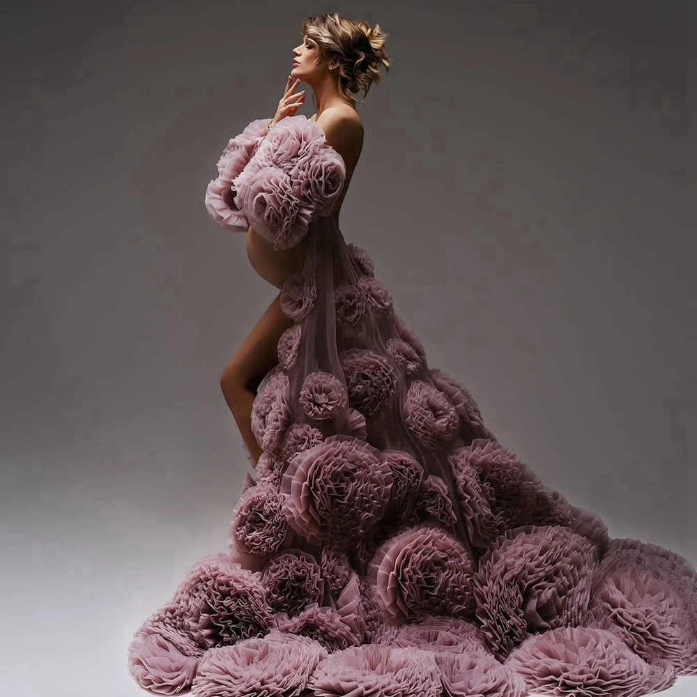 

Новое поступление, платье для беременных из спандекса с открытыми плечами, рюшами, платье русалки для выпускного вечера для беременных женщин, официальная фотосессия