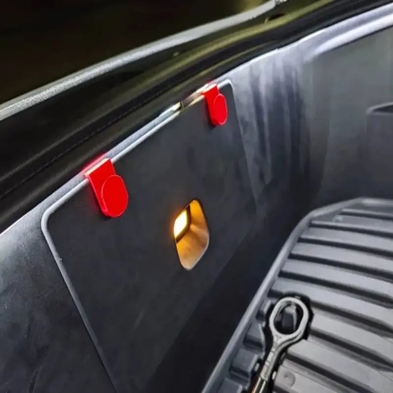 2Pcs Hooks For Tesla Model Y Front Trunk Which Can Be Fixed On The Front Trunk To Ensure That Items Are Safely Kept In Place