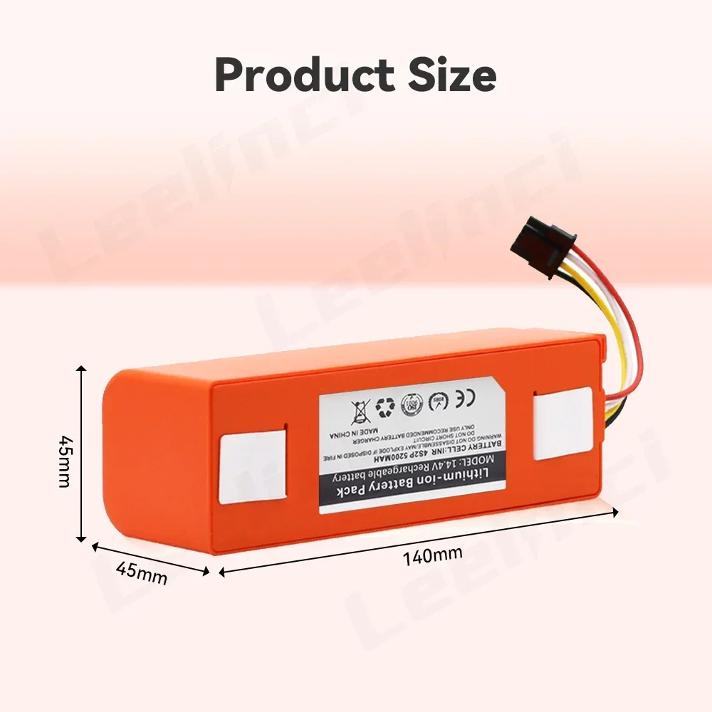 Sweeper Battery BRR-2P4S-5200D for XIAOMI Roborock S50 S51 S55 T60 Sweeping Mopping Robot Vacuum Cleaner 18650 dropshipping