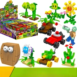 10pcs Assembled Building Blocks Plants Vs. Zombies Cactus Wall-nut Sunflower Assembled Figure Model Parent-child Interactive Toy