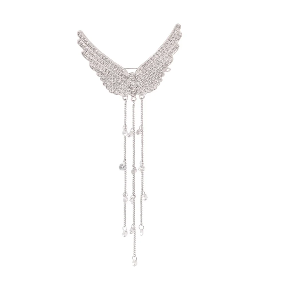 

1pc Tassel Clip Wings Design Smooth Hair Styling Clip For Women -Match Hairpin Rhinestone Hair Ornament