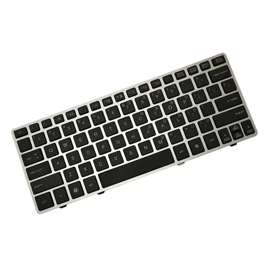 Replacement US English Backlit Keyboard Silver Frame PC Laptop Accessory for HP Elitebook 2560 2560p 2570 2570P