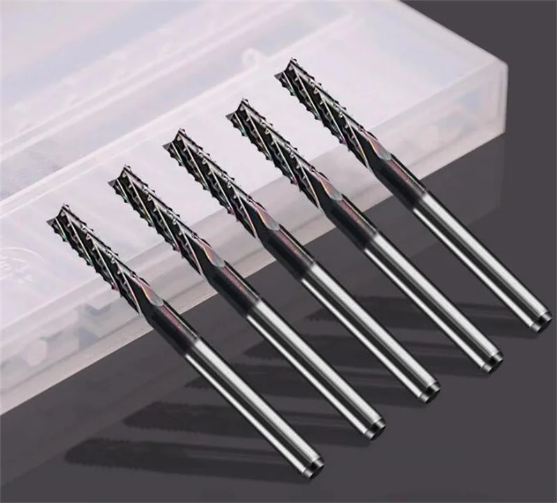 10pcs /set D3.175 left right carbide Diamond coated engraving machine cutter, hard alloy corn milling cutter, free shipping