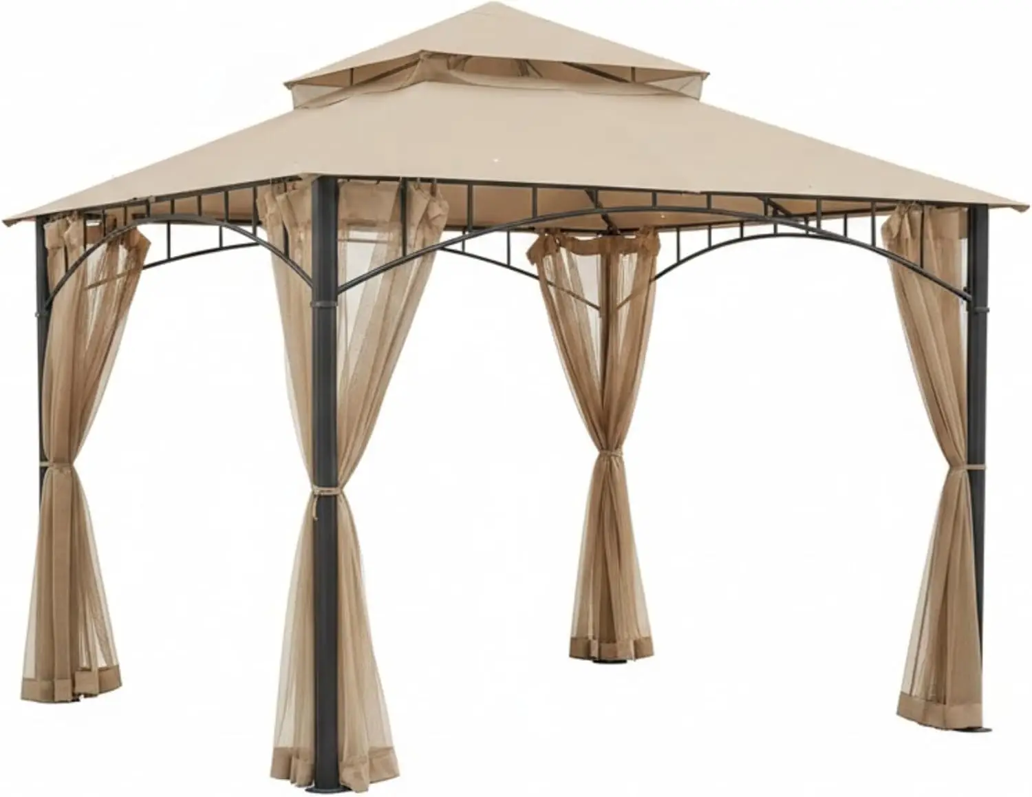 

Reinforced RipLock 350 Replacement Canopy Top and Netting Set Compatible with Summer Veranda 10 ' x 10' Gazebo Models L-GZ093PST