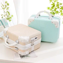1 Piece of Cute Suitcase 14inch Small Fresh Girls Cosmetic Case Mini Hand Storage Gift Bag Souvenir