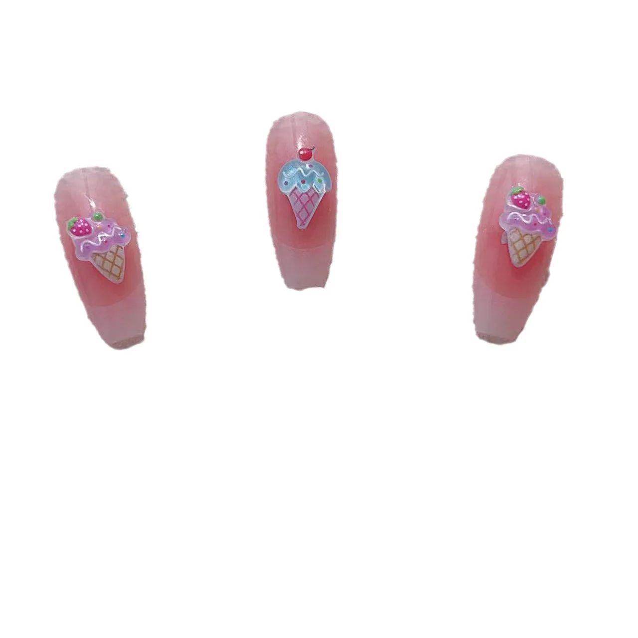 20 szt. Uroczy truskawkowy stożek do paznokci Kawaii lato 3D lody owocowe płaskie klejnoty akcesoria ozdoby do artystyczny Manicure paznokci