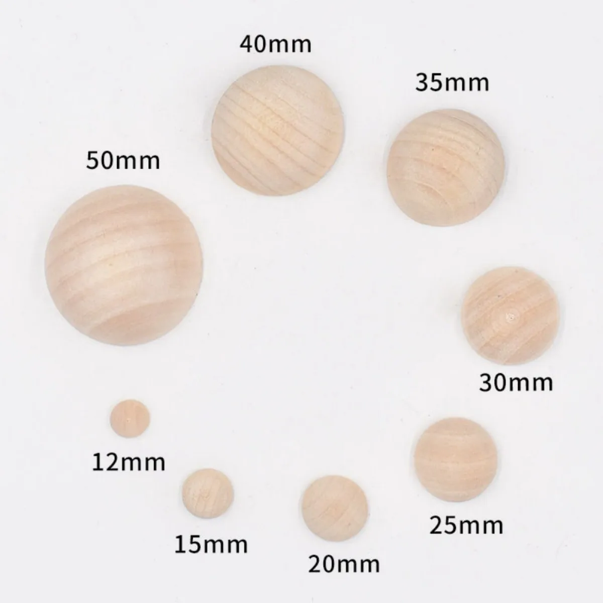 Solid Wooden Balls Natural Wood Colour Craft Ball Surface Untreated Sphere 0.6cm-9cm Diameter