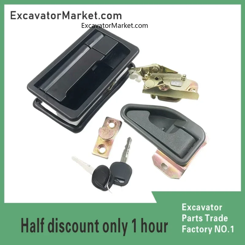 

For Yuchai Yc35/50/60-6-7-8 Cab Door Lock Assembly Lock Block External Handle Lock Buckle Excavator Accessories High Quality