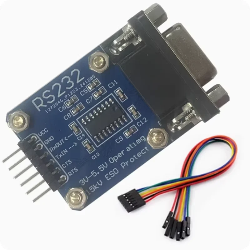 TTL to RS232 Module TTL RS232 Male Female Mutual Conversion Module Serial Level Conversion to SP232 TTL Serial Port ESD Protect