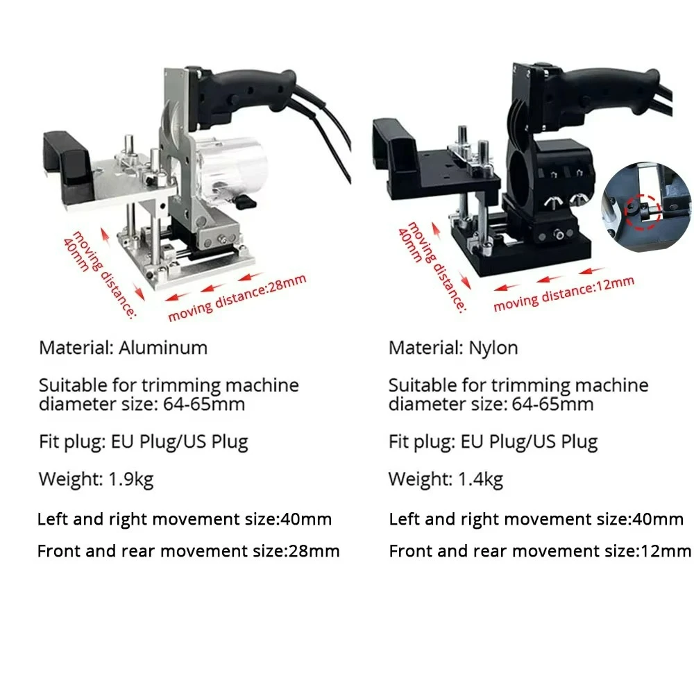 Woodworking Slotting Locator Compact Router Trimming Machine 2 in 1 Invisible Fastener Punch Bracket for Wardrobe Cupboard Pane