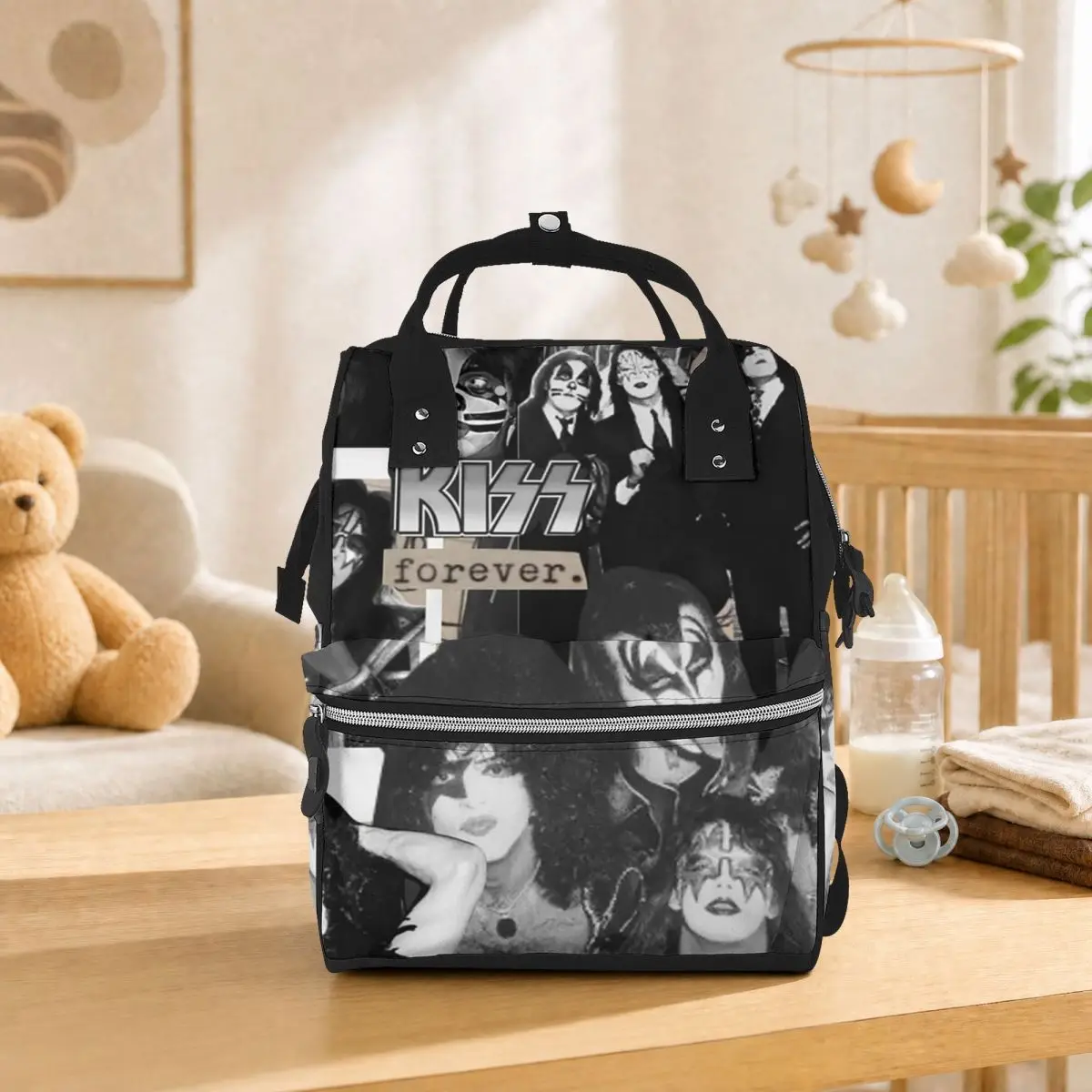 Heavy Metal Rock Music Band Kiss Student Backpack School Bag Hiking Travel Daypack for Men Women Bookbag Shoulder Bags