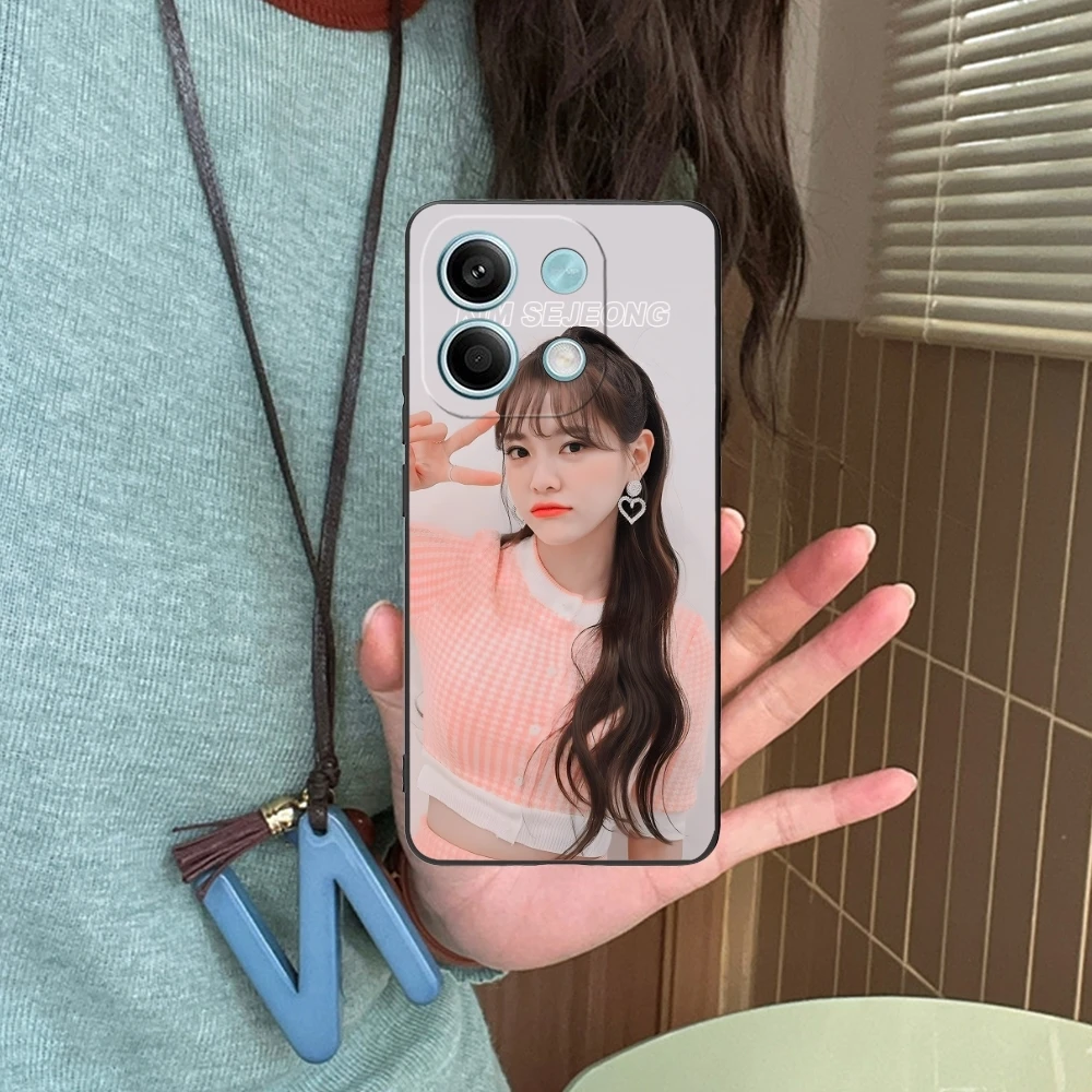 Cute Kim SeJeong Mobile Cell Phone Case for Xiaomi Redmi Note 13 12 11 10 9 8 7 6 S A Pro Lite Plus 5G Black Phone Cover Shell