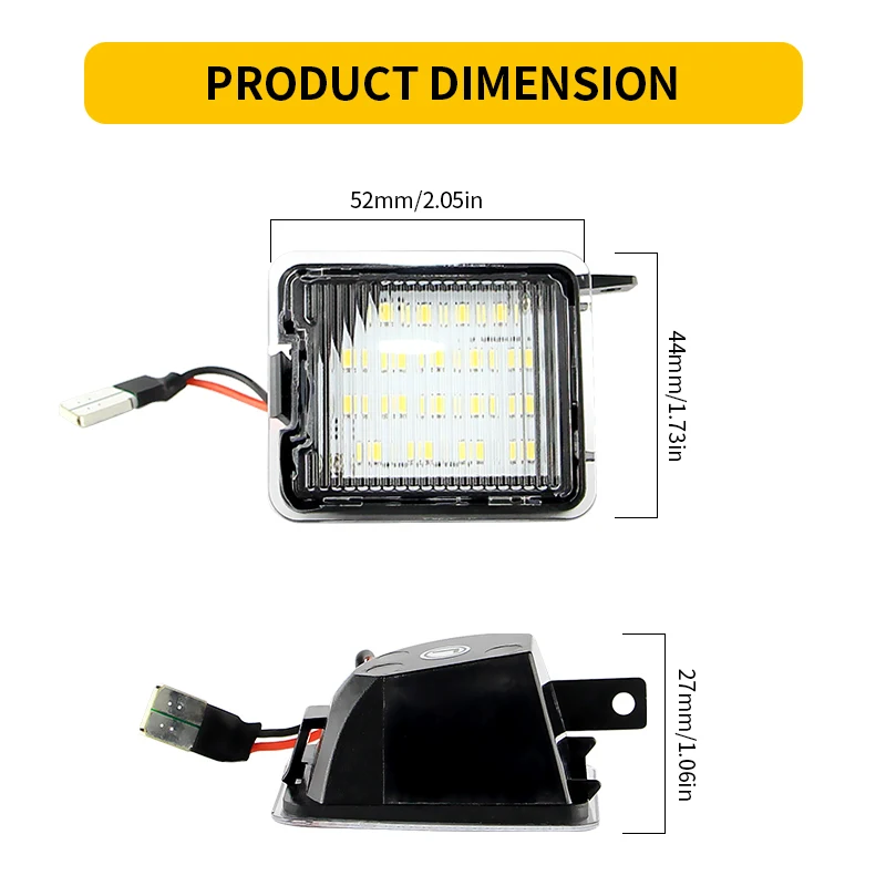 LED Side Mirror Puddle Lights Canbus For Ford C-Max Focus 10-20 Galaxy 06-15 Kuga 08-20 Escape 13-20 Mondeo 07-20 S-Max 15-20