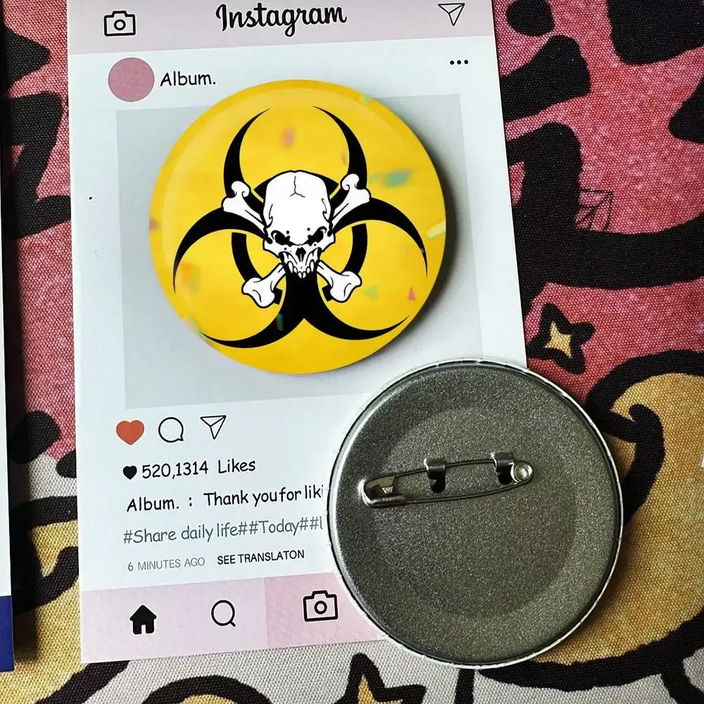 B-Biochemical C-Crisis Symbol Badges 25 32 44 58 75 mm Round Fans Collect Friends Gifts Brooch Souvenir