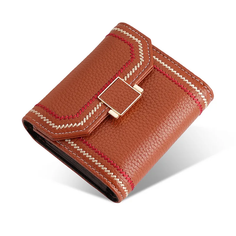 Genuine Leather Card Holder women top grain cowhide multi-slot credit card case slim wallet RFID blocking