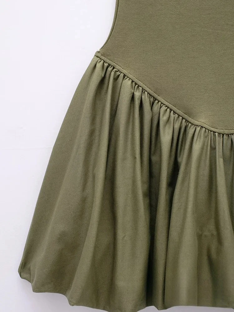 KONDALA Vintage Casual Chic Women Dress Solid Cami Short Draped Ball Gown New Vestidos Fashion 2024 Summer Mini Beach Dress