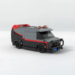 242 피스 MOC 빌딩 블록 세트-A-Team GMC 반듀라 밴 픽업 트럭 모델, 남아용 교육 창의적 조립 장난감, 퍼프