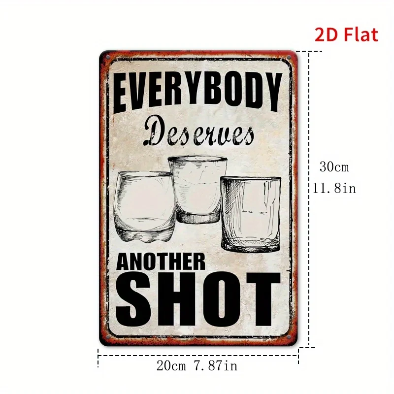 Everyone Deserves Another Sign Pattern  Metal Square Sign Wall Art, 2D Flat Print 7.8*11.8 Inches, Suitable for Home, Kitchen