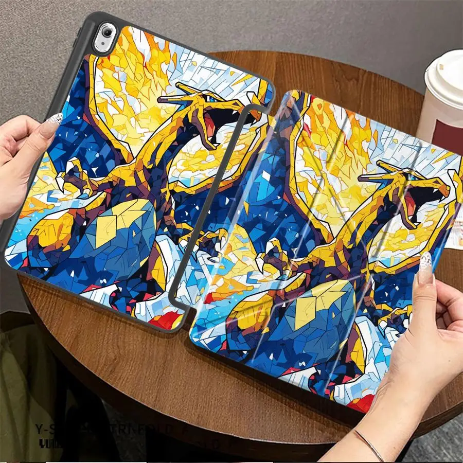 Pokemon Charizard With Pen Slot Cover Tablet Case For Samsung For Galaxy Tab S9+ S7+ S8+ 12.4 inch A8 2022 S9 FE S6 Lite 10.4