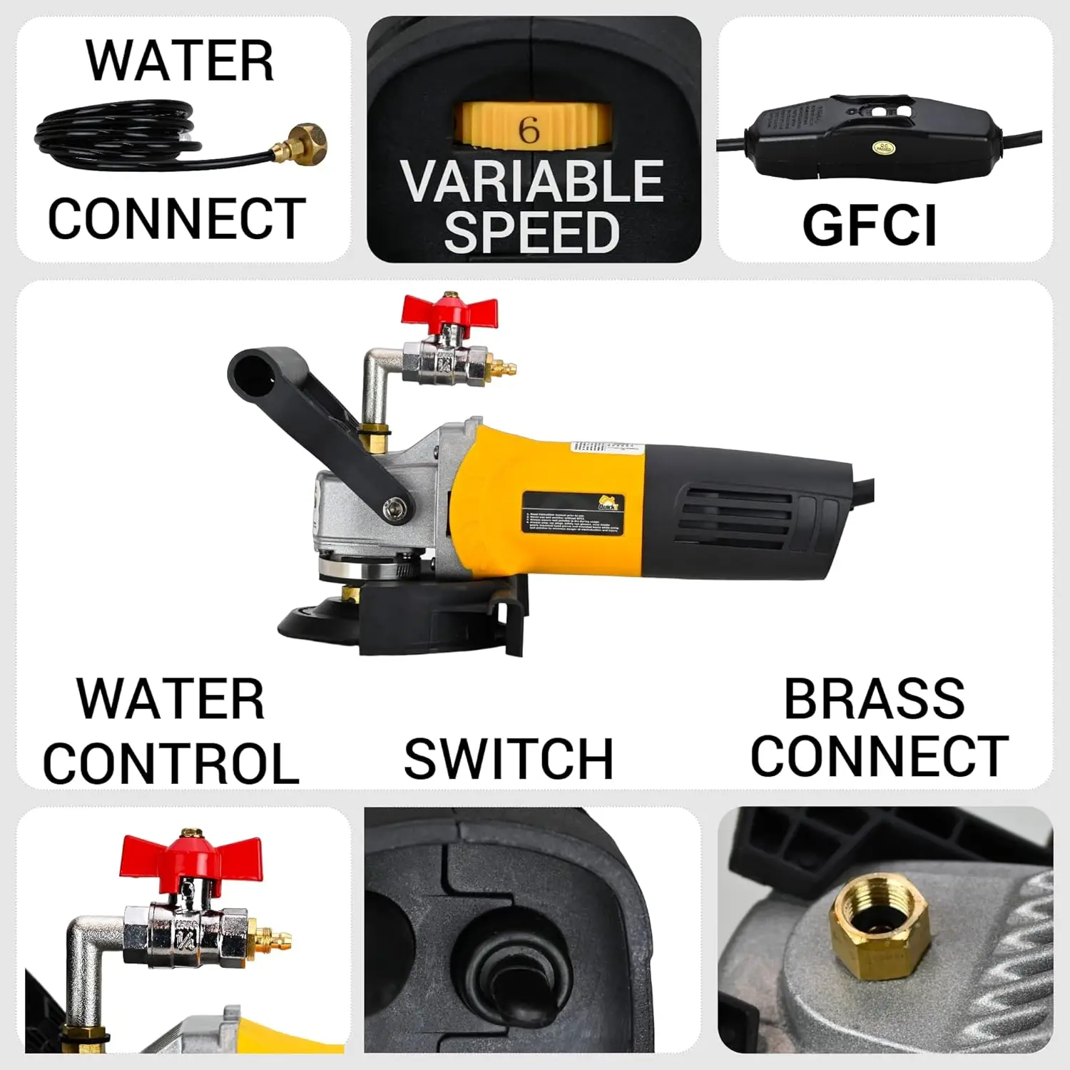 QuickT SPW702A Controsoffitto in cemento Lucidatore a umido Smerigliatrice a velocità variabile Levigatrice Lucidatrice per pietra di granito Lucidatura Strumenti di fabbricazione