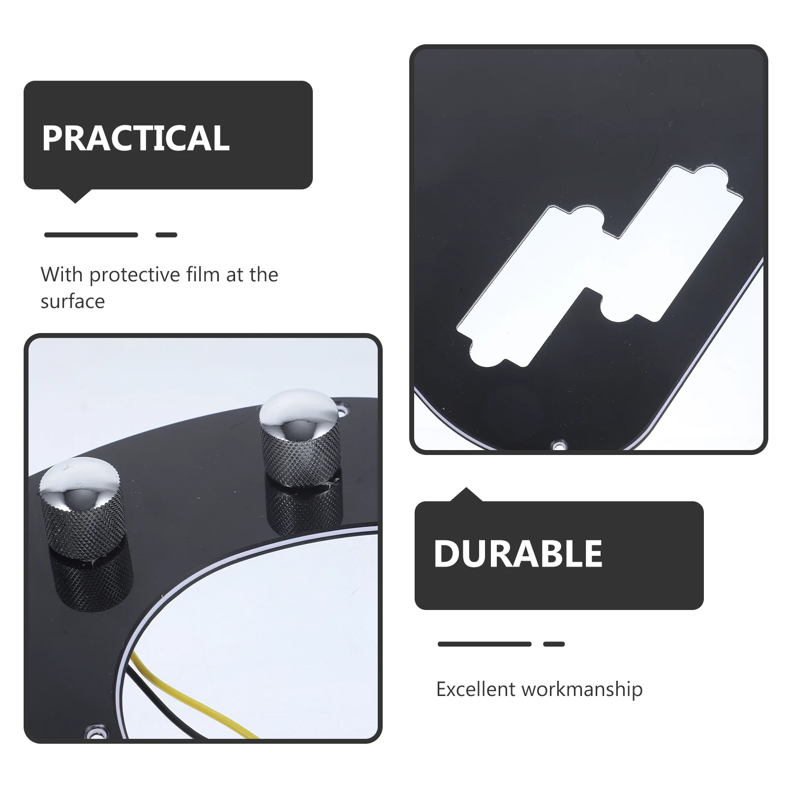 

3 Ply Loaded Pb Bass Guitar Black Surface Protective Film Scratch Resistant Sss 3 Layer