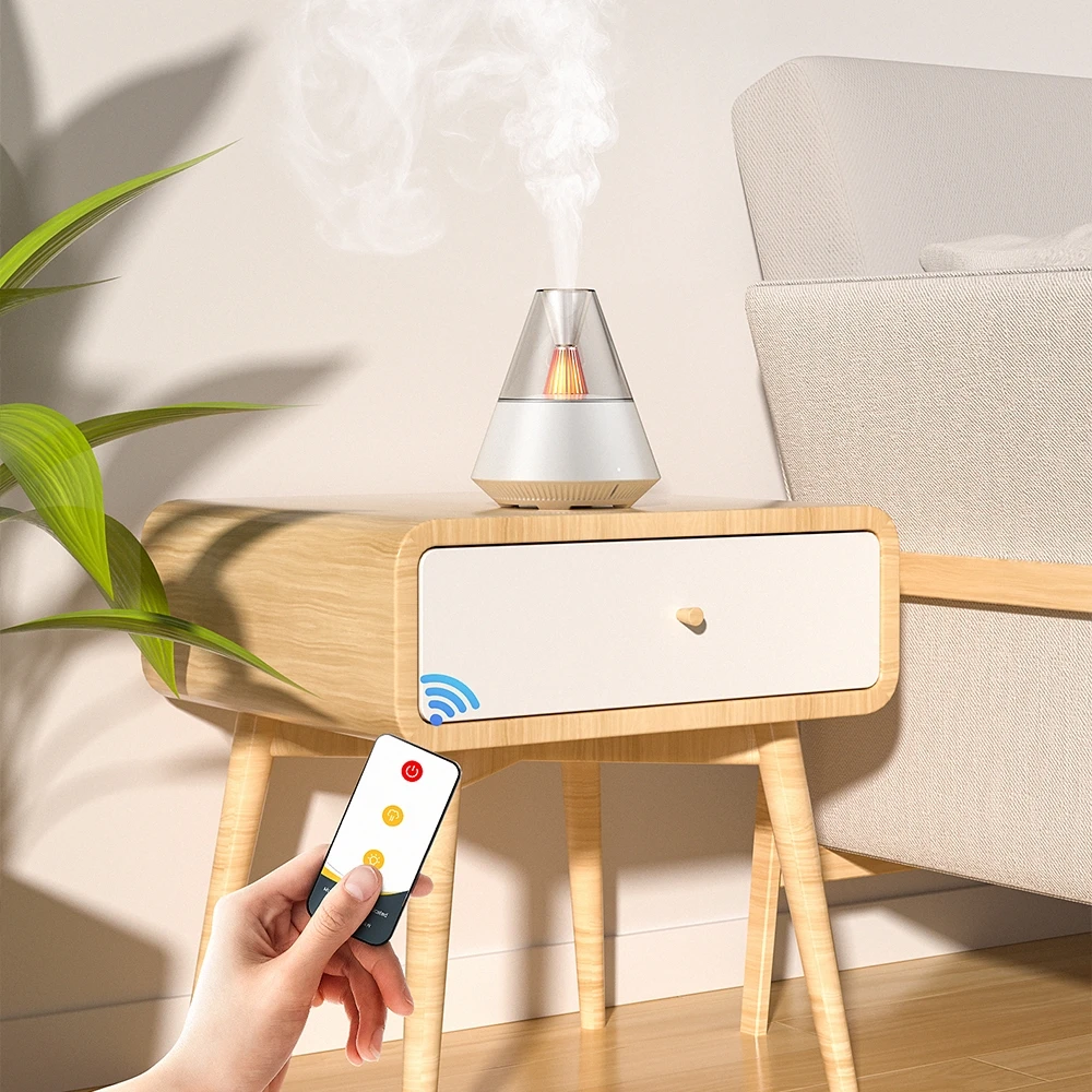 Diffuseur d'huiles essentielles électrique USB, mini humidificateur d'air aromatique télécommandé, machine d'aromathérapie à brume ultrasonique