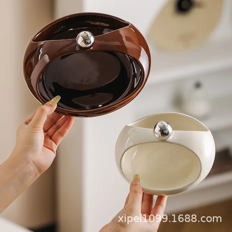 DSA ceramic fruit plate high value light luxury high-end household living room fruit snack candy exquisite fruit plate