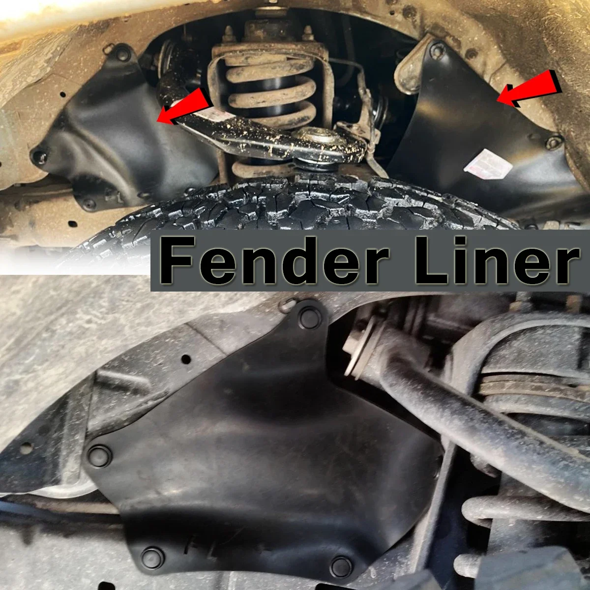 Car Front Wheel Fender Leather Front Fender Lining / Suitable for Toyota Prado 2700/4000/Land Cruiser Prado 03-20 Splash Fender