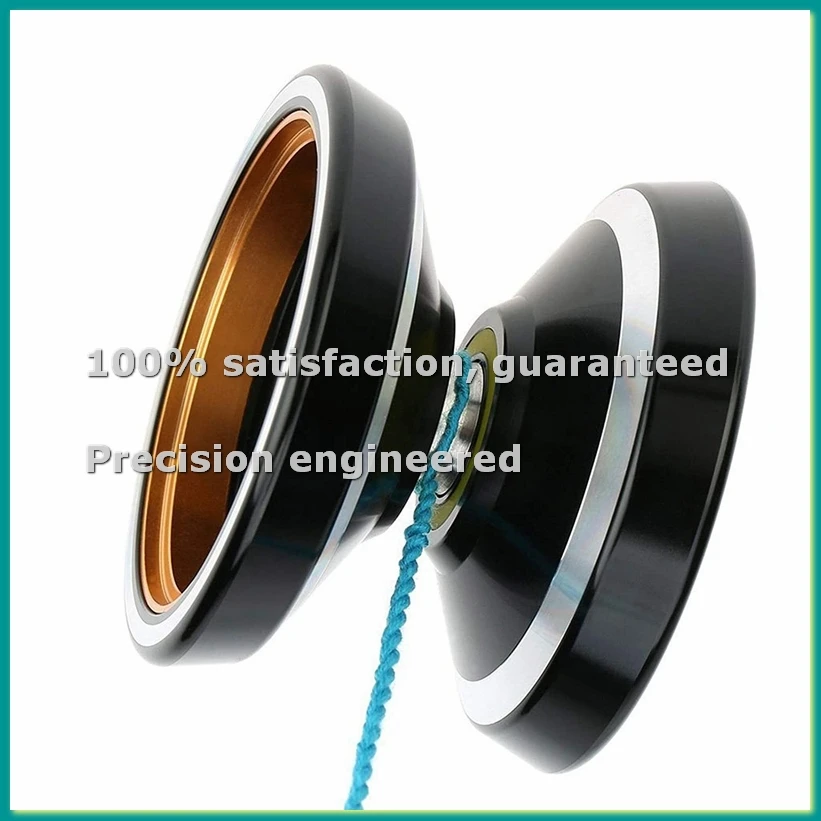 Professional Non-Responsive Yoyo M001-B,Alloy Aluminum Yoyo with Metal Ring Intermediate Yoyo+Extra 5 String+Bag-A14I