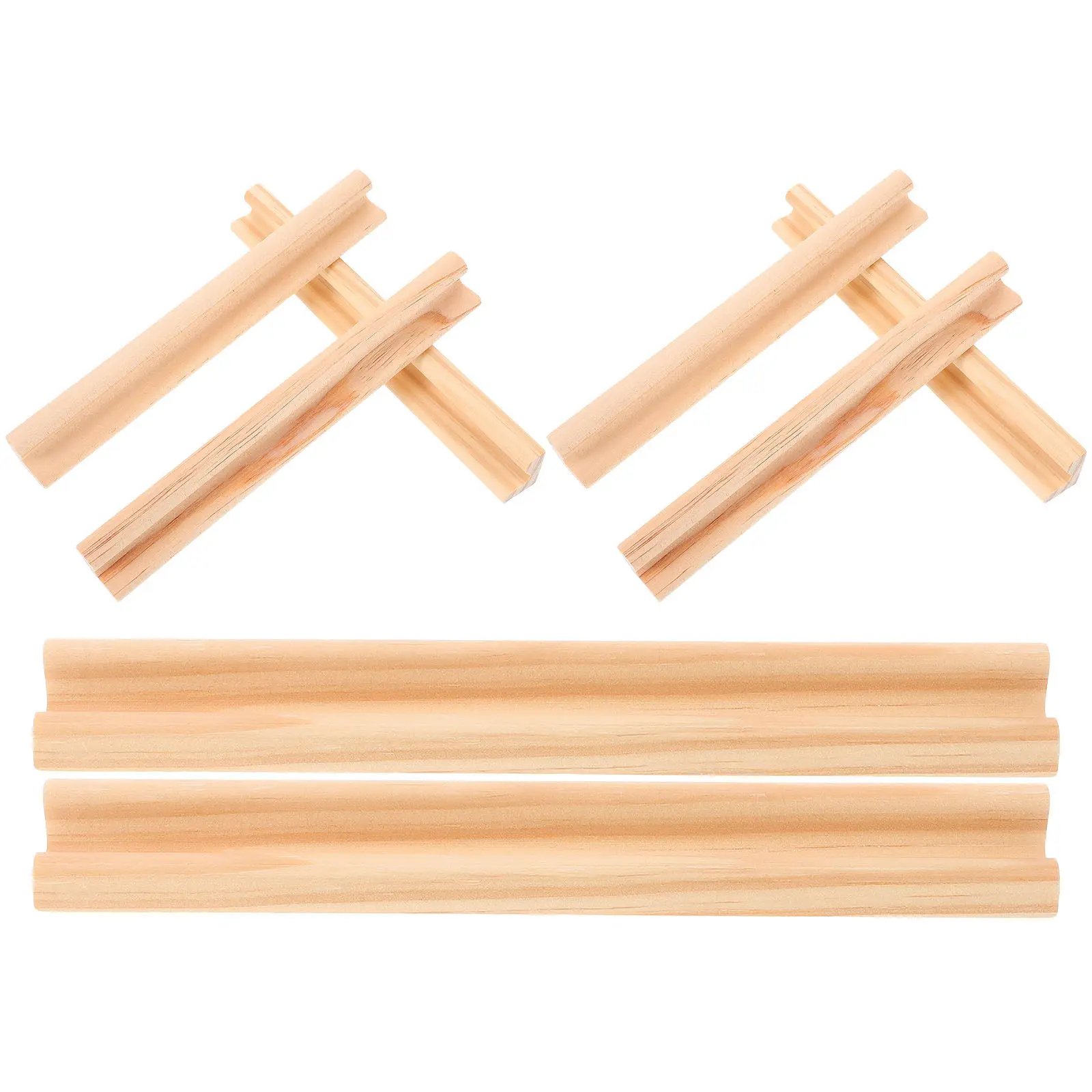 8 قطع قاعدة عرض خشبية لقطع الدومينو وبطاقات الحروف الأبجدية، حامل متعدد الاستخدامات لتنظيم ألعاب DIY