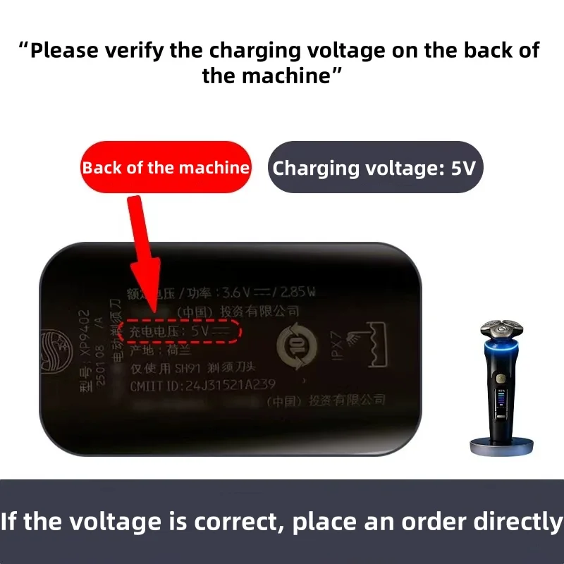 متوافق مع ماكينة الحلاقة فيليبس، حماية الدوران، سلسلة 9 الجديدة، قاعدة شحن ماكينة الحلاقة الترا XP9403