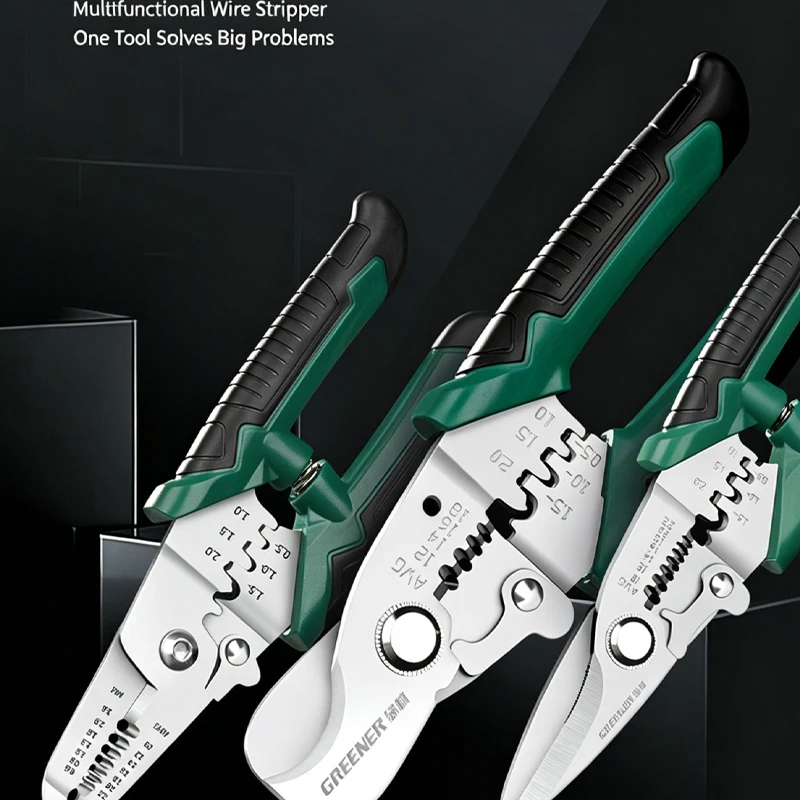 

Multifunctional Wire Stripper Pliers Electrician Tool Fiber Optic Cable Cutter Stripping Crimping Tool 0.2-6mm²