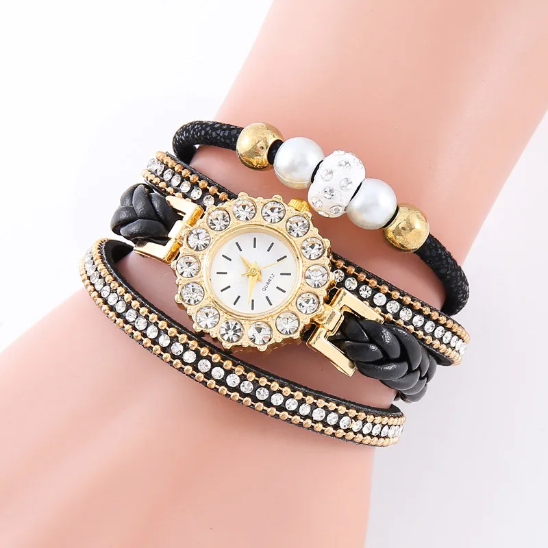 Watch Fashion Coiling Women's Watch PUFine Band Watch Ladies Popular Women's Bracelet Watch in Stock Wholesale