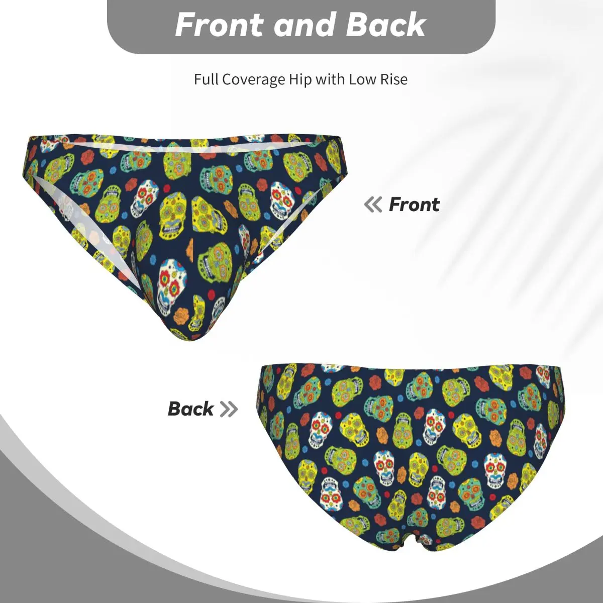 Men's Panties Man Briefs Day Of The Dead Sugar Skulls Sexy Underwear Male Bikini Underpants - view 5