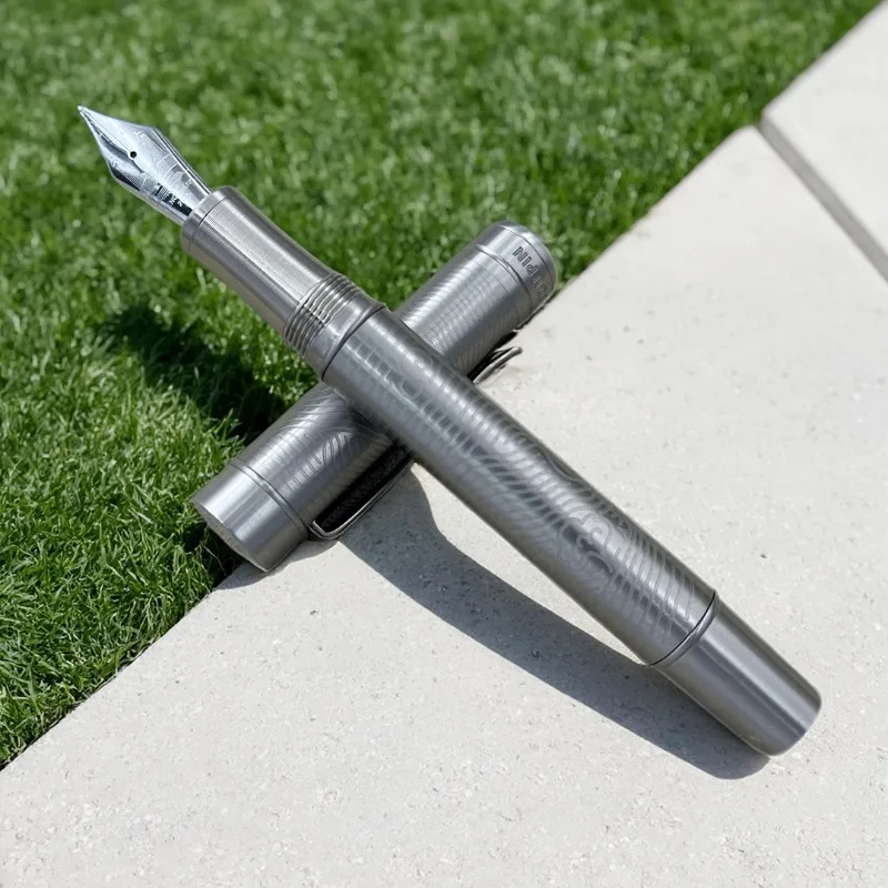 Low Discount Pengchen All Titanium Alloy Fountain Pen Hand Polished F 0.5mm Tip Calligraphy Pen Tutorial Guide Beginners Artists
