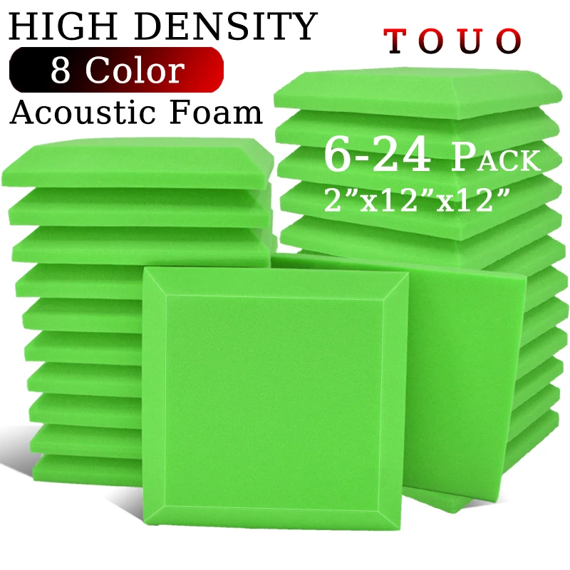 TOUO Acoustic Foam Home Studio Acoustic Treatment 6/12/24 Pcs Sound Foams High Density Ktv Ceiling Sound Absorbing Material