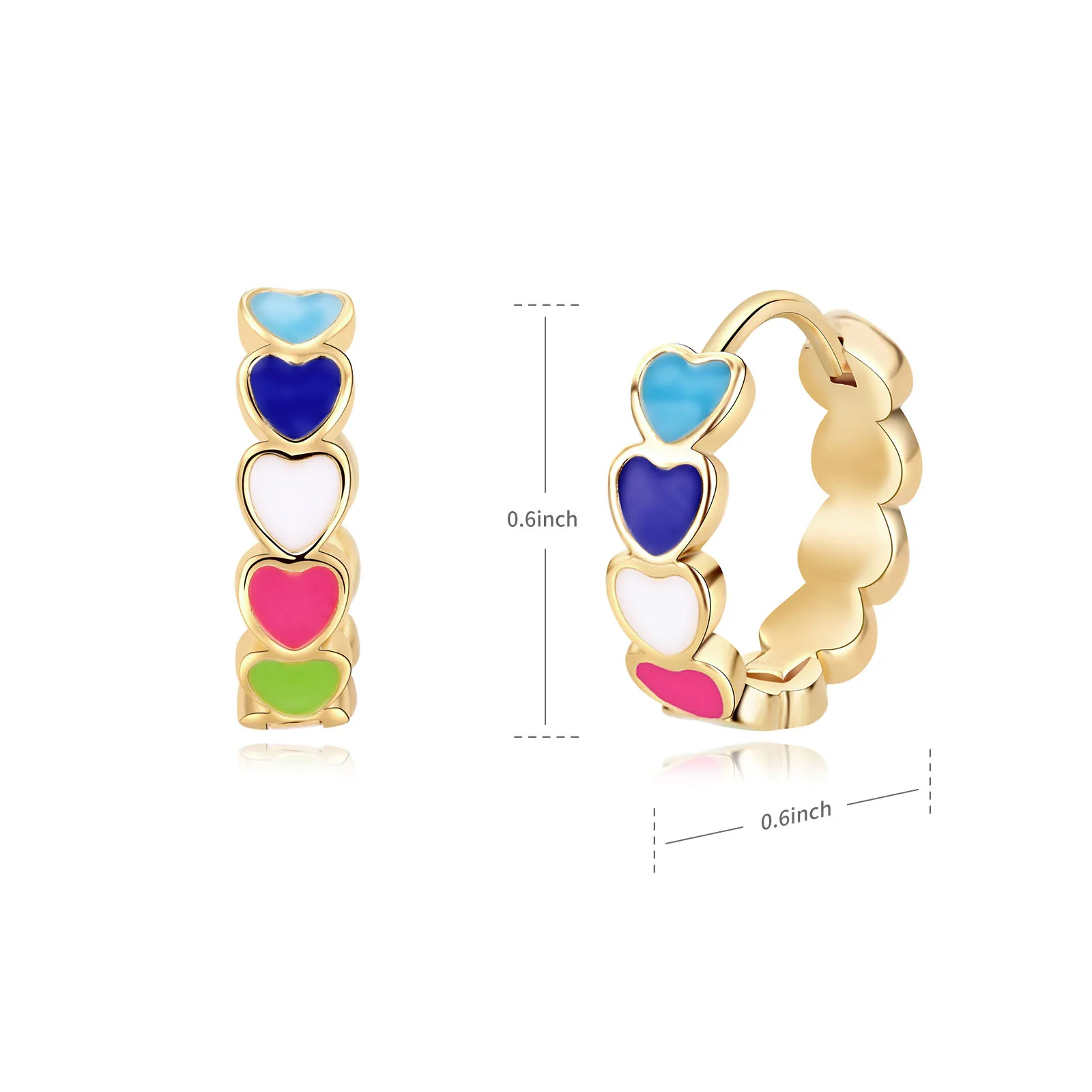 Colorful Heart Earrings For Women Stainless Steel Enamel Metal Heart Stud Earring Femme Party Valentine Boho Jewelry Gift 2025