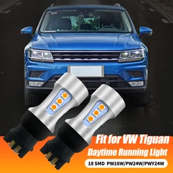 LED Daytime Running Light For VW Tiguan Mk2 AD/BW SE Nav 2017-up Canbus PW16W PW24W PWY24W DLRs Bulb Parking Lamps Headlamp