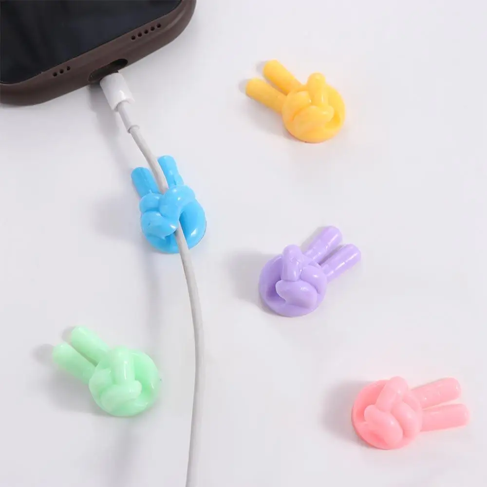 PVC Creative Thumb Cable Organizer Thumb Cord Holder Self-Adhesive Thumb Wire Holder Data Cable Storage Multifunction - Image 3