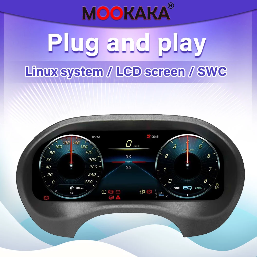 

12,3-дюймовый цифровой кластер для Mercedes Benz Vito 2014-2020, ЖК-дисплей, приборная панель, цифровой прибор, виртуальный кластерный спидометр для кабины