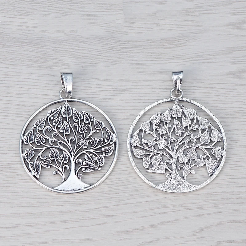 3 x Antique Golden Color Large Life Tree Round Charms Pendants For DIY Necklace Jewelry Making Accessories